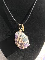 Purple Fluorite Crystal Energy Necklace
